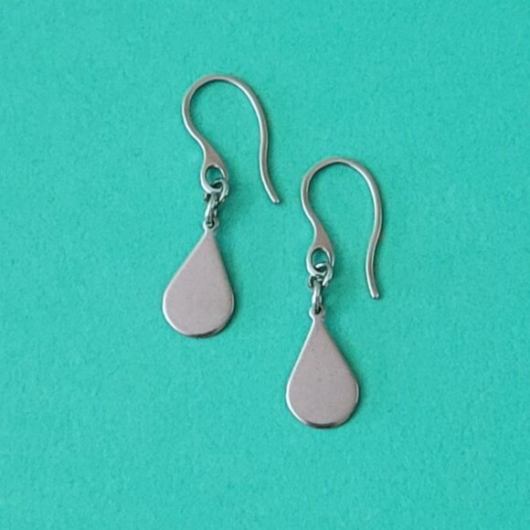 TEARDROP Stainless Steel HOOK Earrings Minimalist - Picture 14 of 16